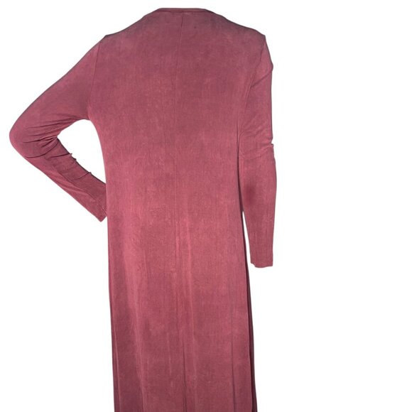 Eileen Fisher Crewneck Long Sleeve Cupro Blend Midi Dress in Jam Sz S #275D - Picture 4 of 9